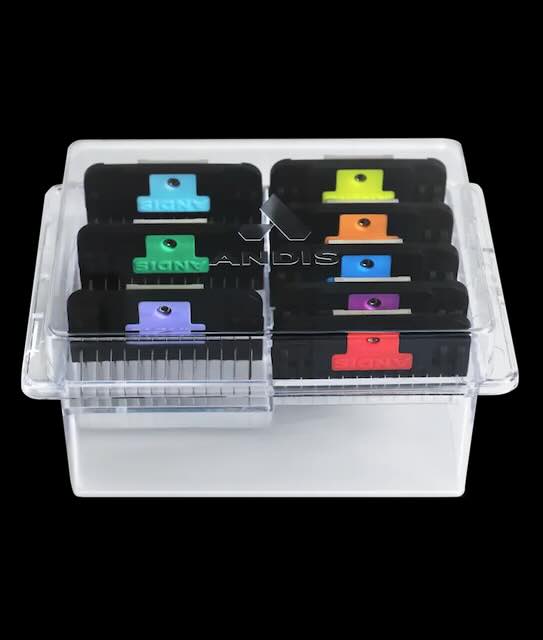 8 PIECE ANDIS WIDE BLADE COMB SET