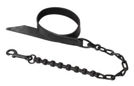 Braided Rawhide Chain Lead - Black