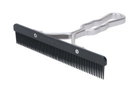 Show Comb, Aluminum Handle, Black Plastic Blade